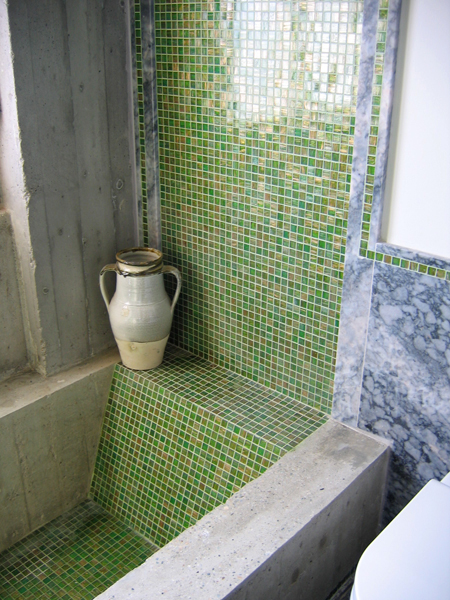bagno mosaico verde